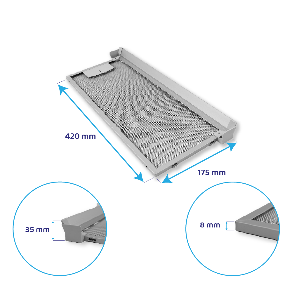 Constructa Metall-Fettfilter 420x175mm 352812 / 00352812 (vorne)