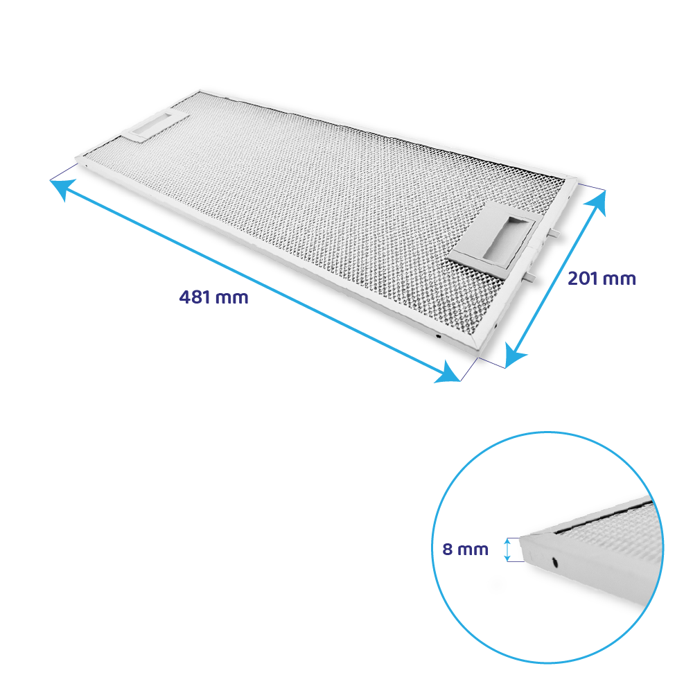 Constructa Metall-Fettfilter 481x201x8mm 11022473