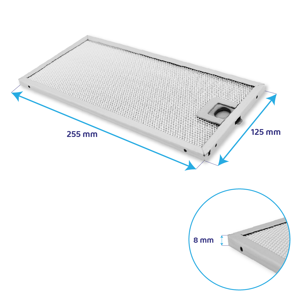 Roblin Metall-Fettfilter 254x124x8mm 1330200454