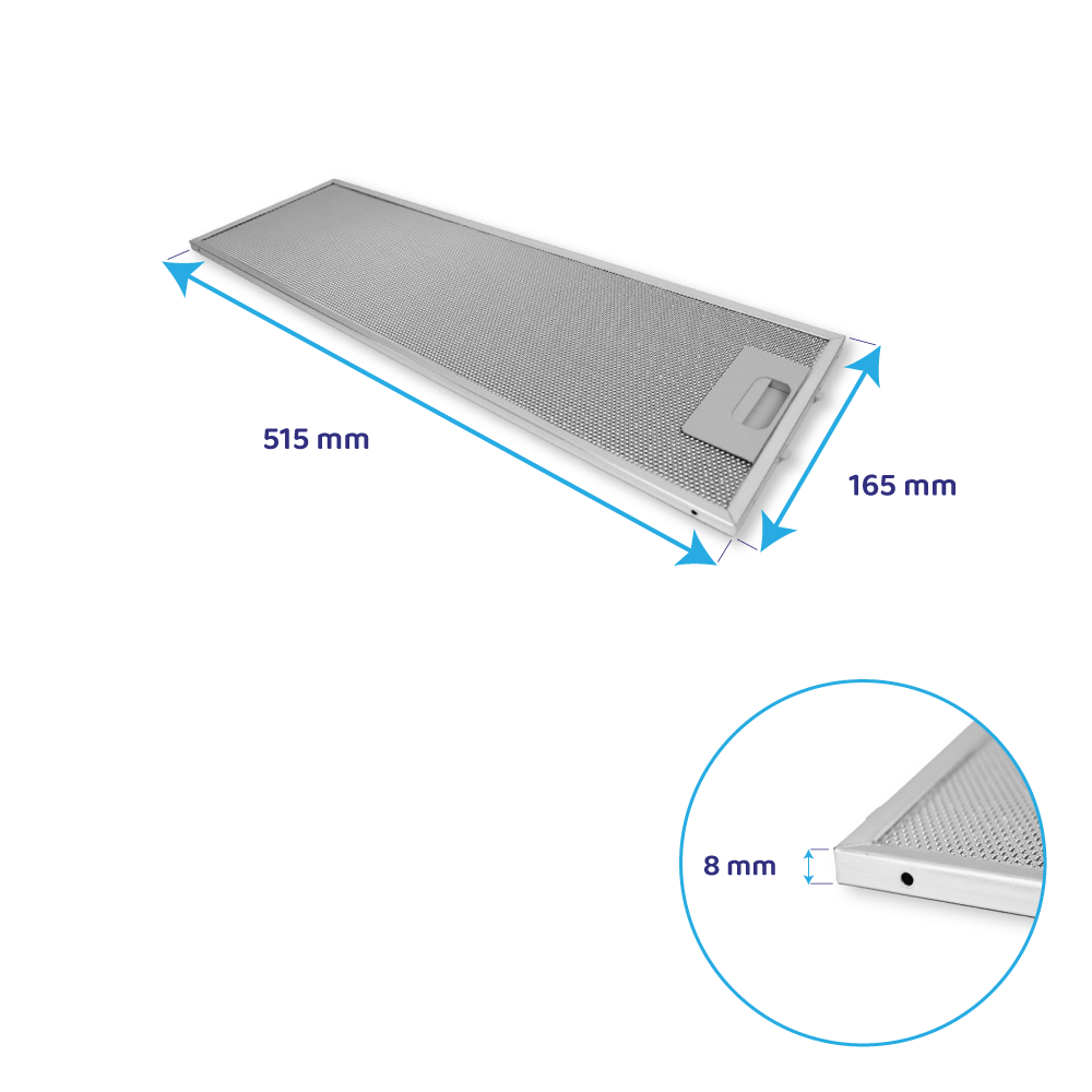 Pelgrim Metall-Fettfilter 515x165mm 24770