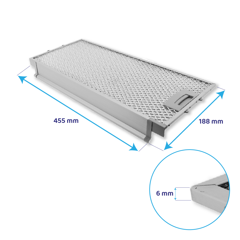 Gaggenau Metall-Fettfilter Set 434105 + 434107 (2St.) | Vorder- & Rückseite |  455x188x6 mm & 405x209x8 mm