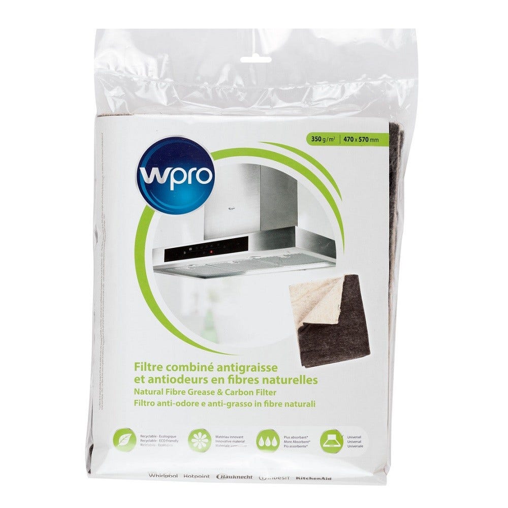 WPRO Natur Fett- und Aktivkohlefilter NCF351 / 484000008652