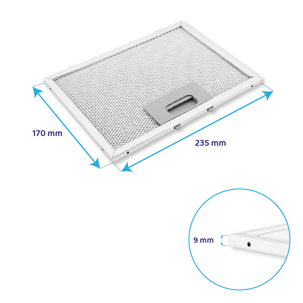 Sauter Metall-Fettfilter 170x235mm 70X1658