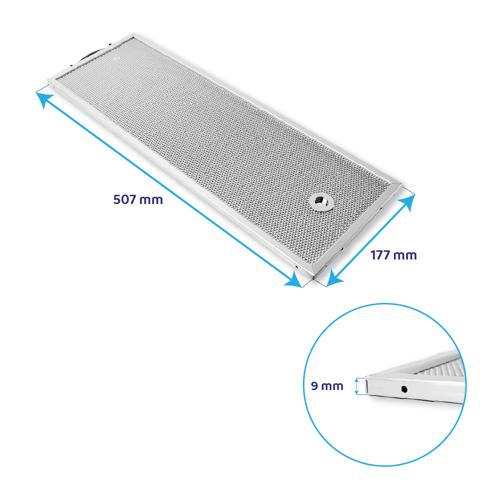 Metall-Fettfilter geeignet für Ikea 507x177x9mm 481248058402