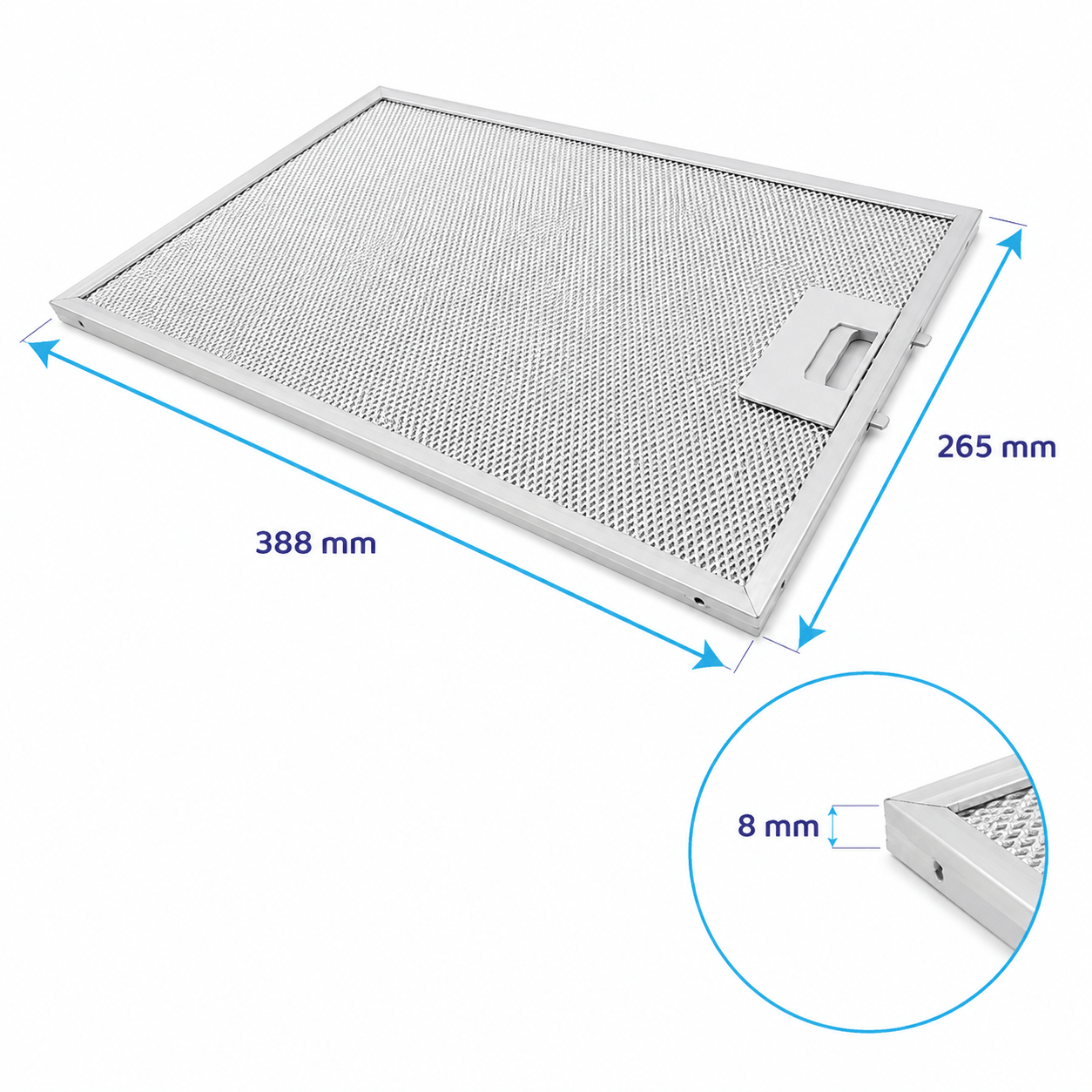Blaupunkt Metall-Fettfilter 388x265x8mm 742967 / 5Z5101X5