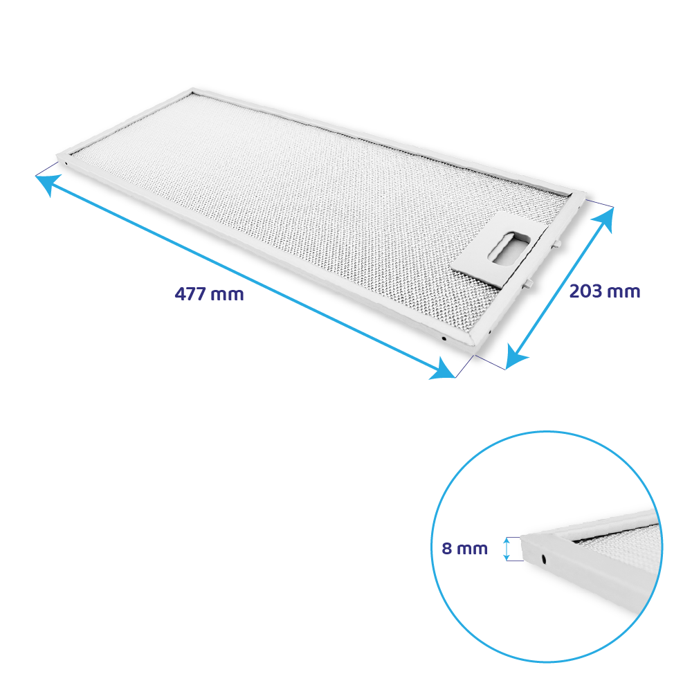 Zanussi Metall-Fettfilter 477x203x8mm 80877574