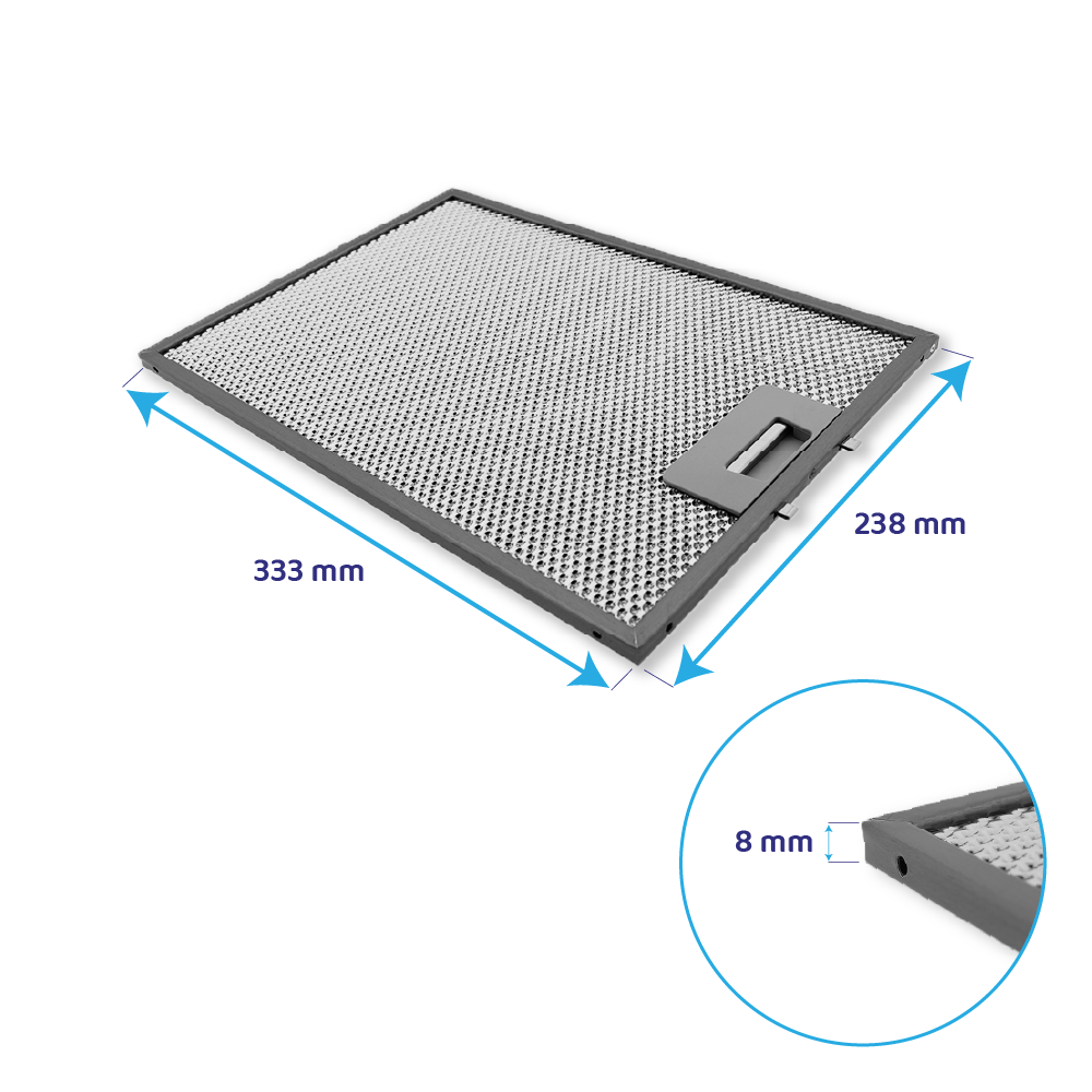 Brandt Metall-Fettfilter 333x238x8mm 87X6378