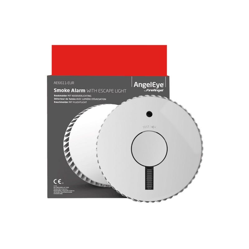 AngelEye Optischer Rauchmelder AE-6611-EUR mit Notlicht