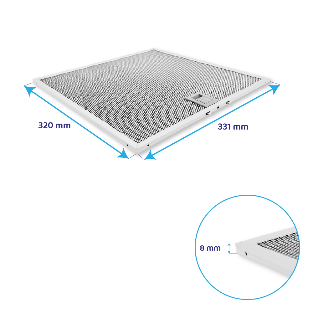 Metall-Fettfilter 320x330mm geeignet für Siemens 362381 / 00362381
