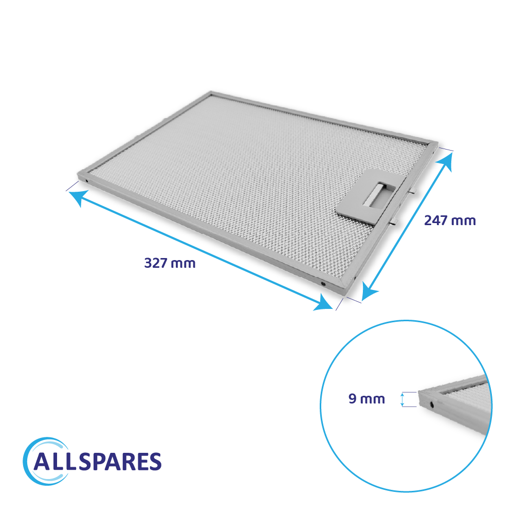 Metall-Fettfilter 247x327mm geeignet für Pelgrim 88019356 / 46219