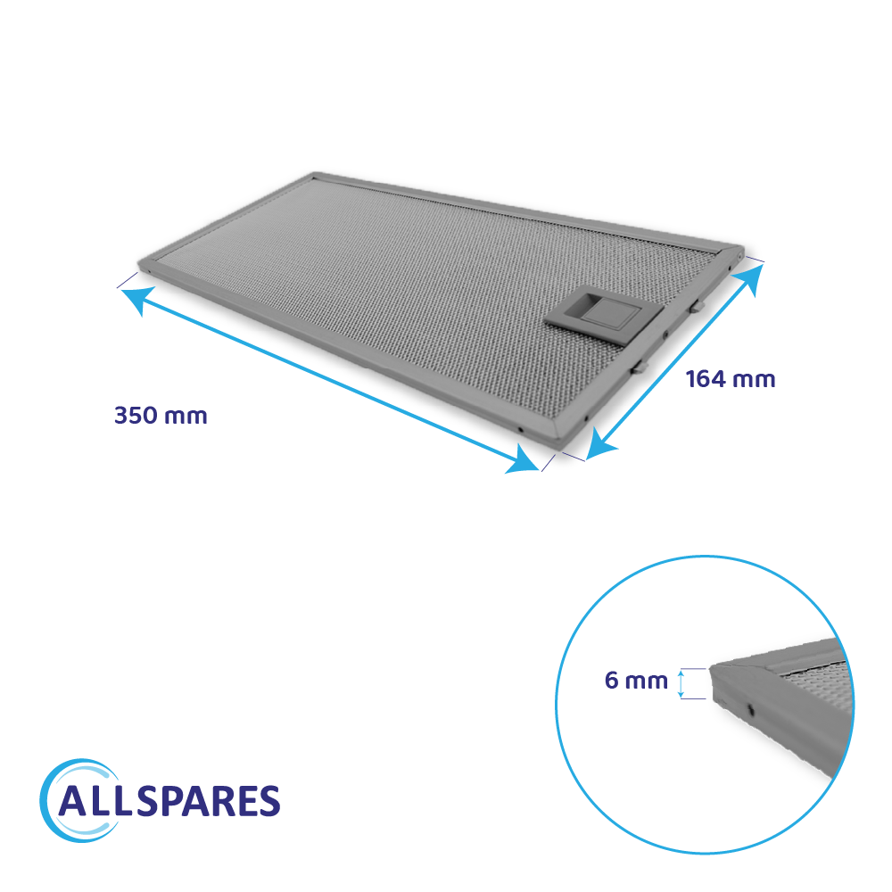 Metall-Fettfilter 350x164mm geeignet für Neff 435204 / 00435204