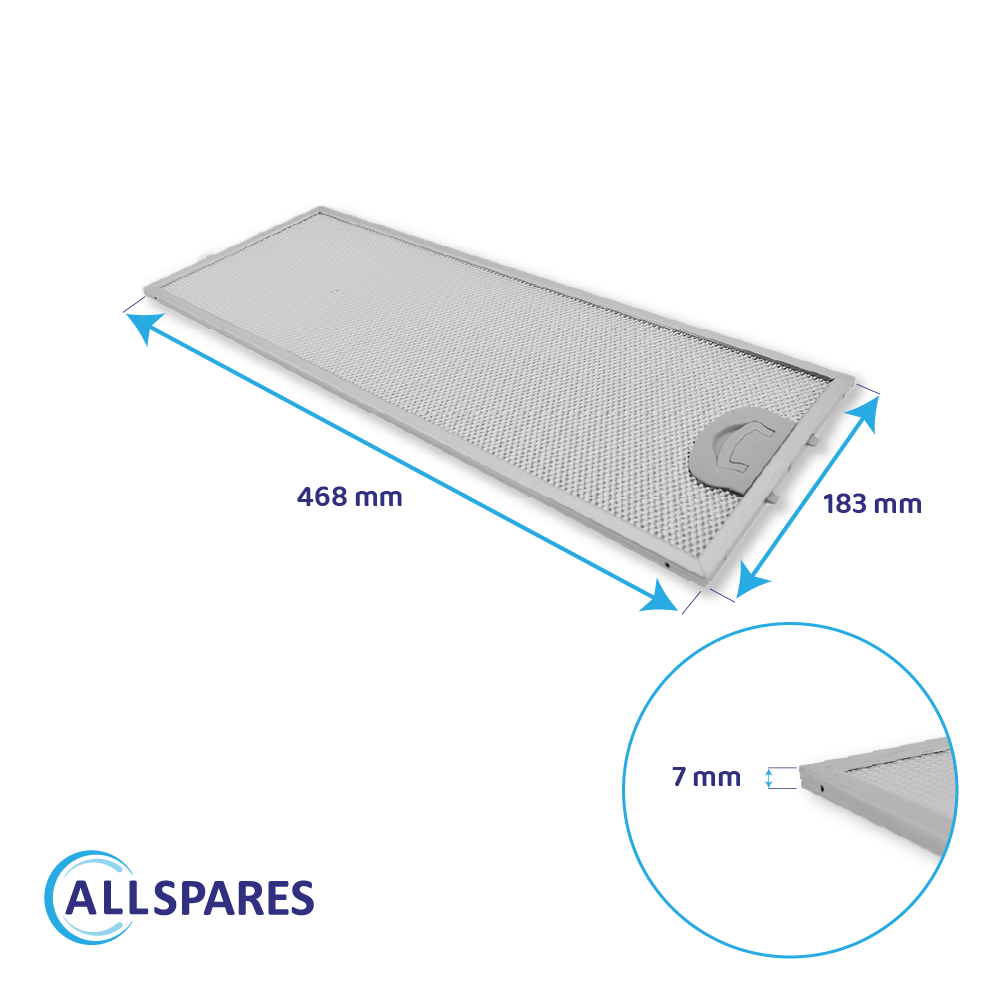 AllSpares Metall-Fettfilter 468x183x7mm 401468 / 89001193
