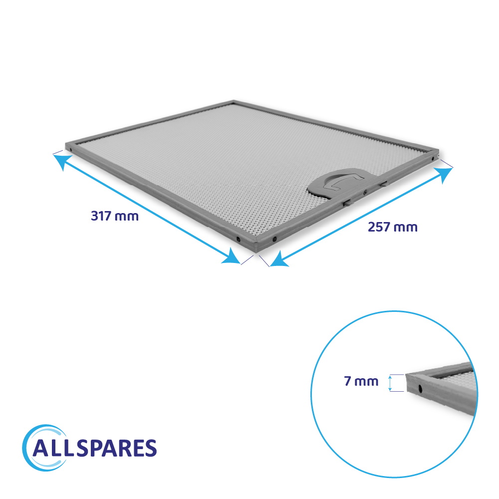 Metall-Fettfilter 317x257x7mm geeignet für Pelgrim 181471