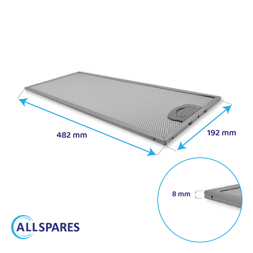 Metall-Fettfilter 482x192mm geeignet für Neff 11022474