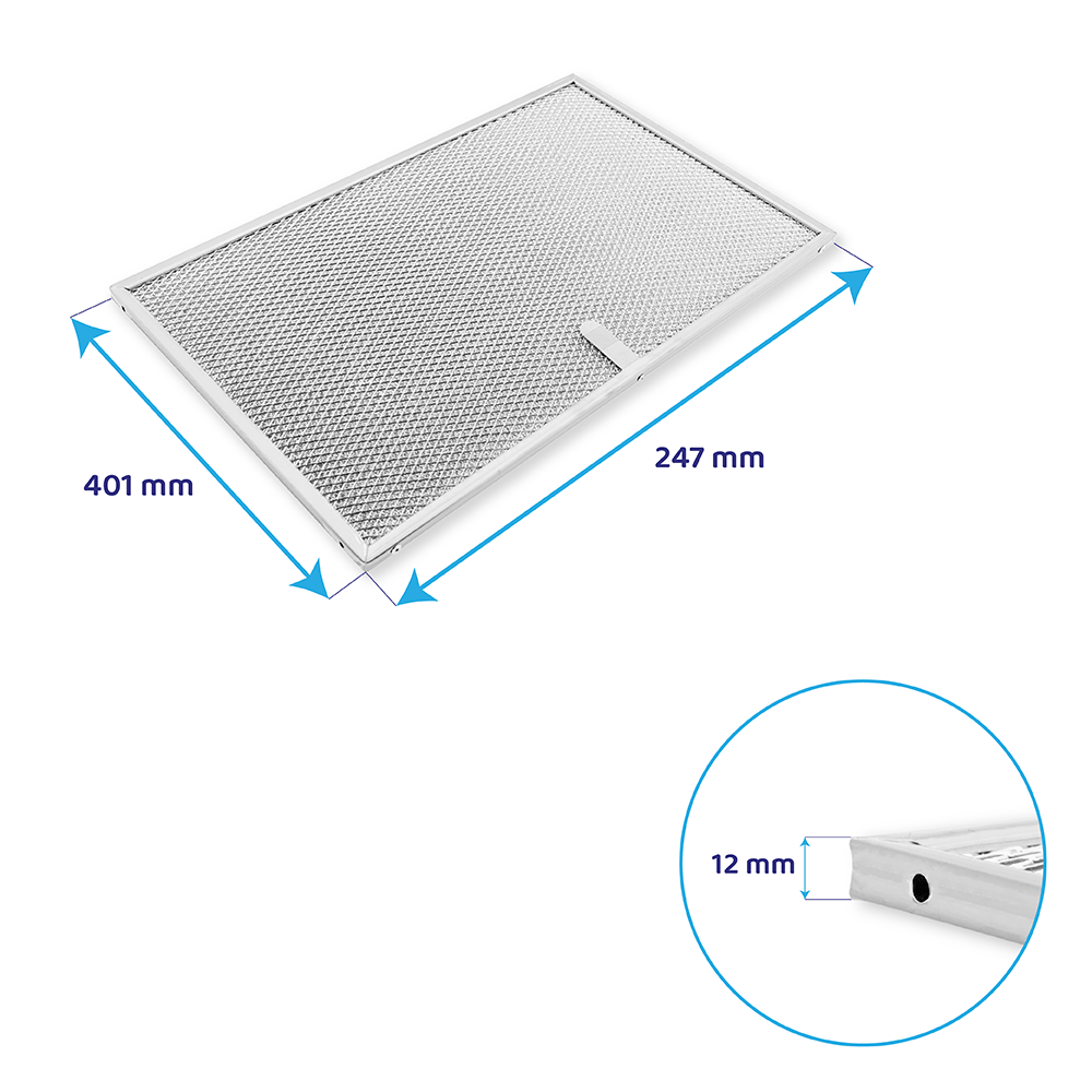 Metall-Fettfilter 401x247mm geeignet für Novy 563-8040