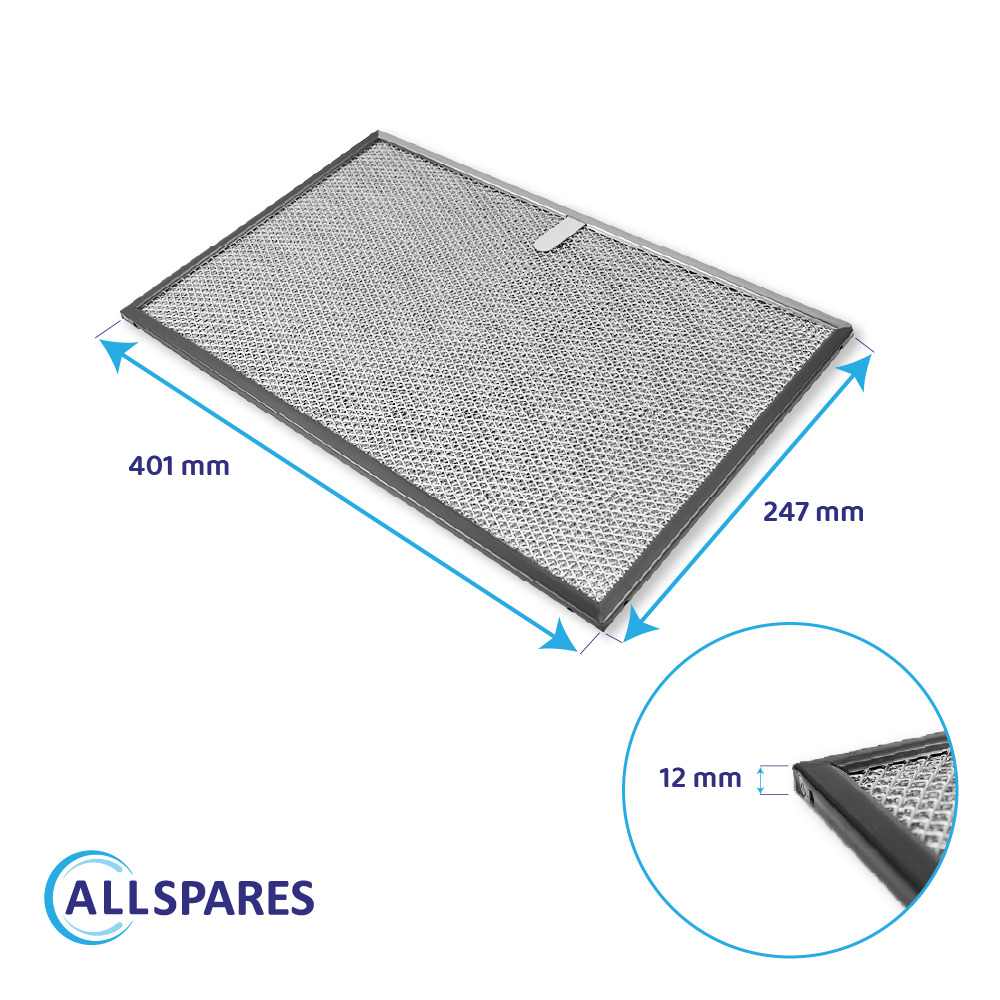 Metall-Fettfilter 401x247mm geeignet für Novy 563-8040