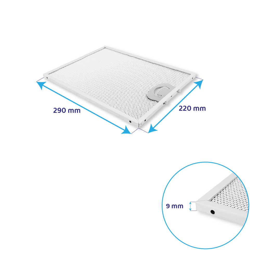 Metall-Fettfilter 290x220mm geeignet für Airone ACFMAA9X22X29MC000