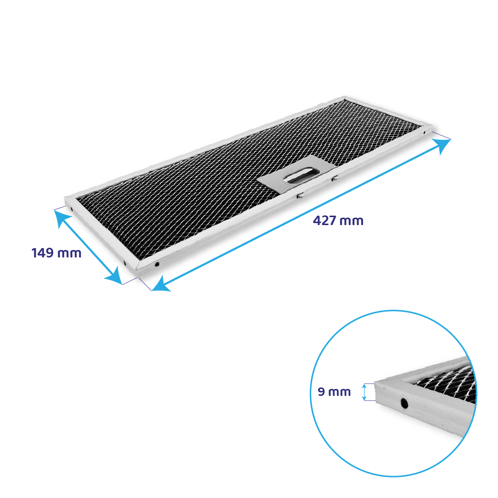 Long Life Aktivkohlefilter geeignet für AEG OdourClean Plus MCFB86PL / 9029865830