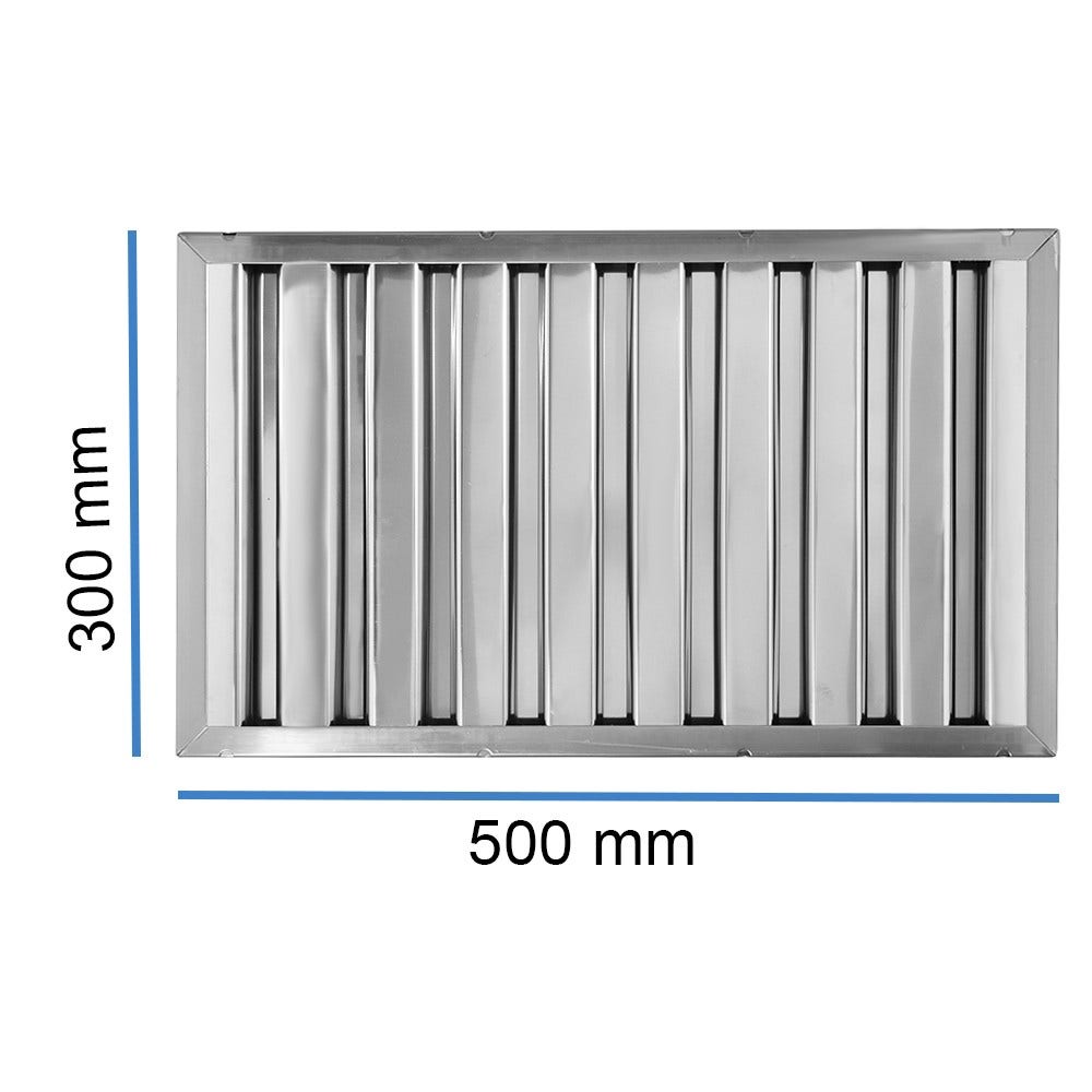 Flammschutzfilter | 300x500x25mm | Edelstahl | Typ B | Gastro Abzugshaube