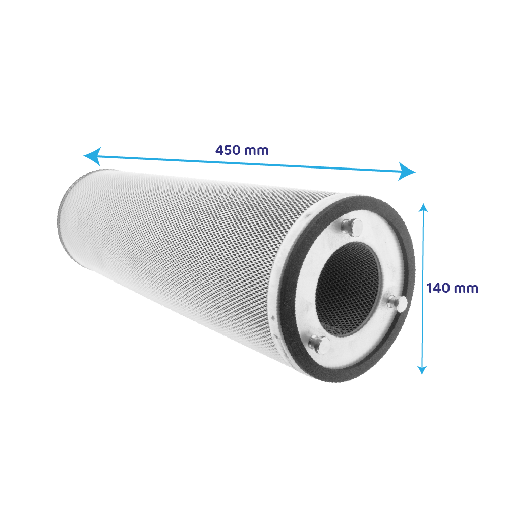 Aktivkohlefilterpatrone ⌀140x450 mm für Gastronomie-Geruchsfilterkasten
