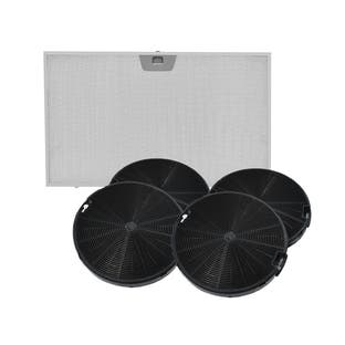 Aktivkohlefilter (4St.) und Metall-Fettfilter (1St.) geeignet für Valberg HD60N/HD60X