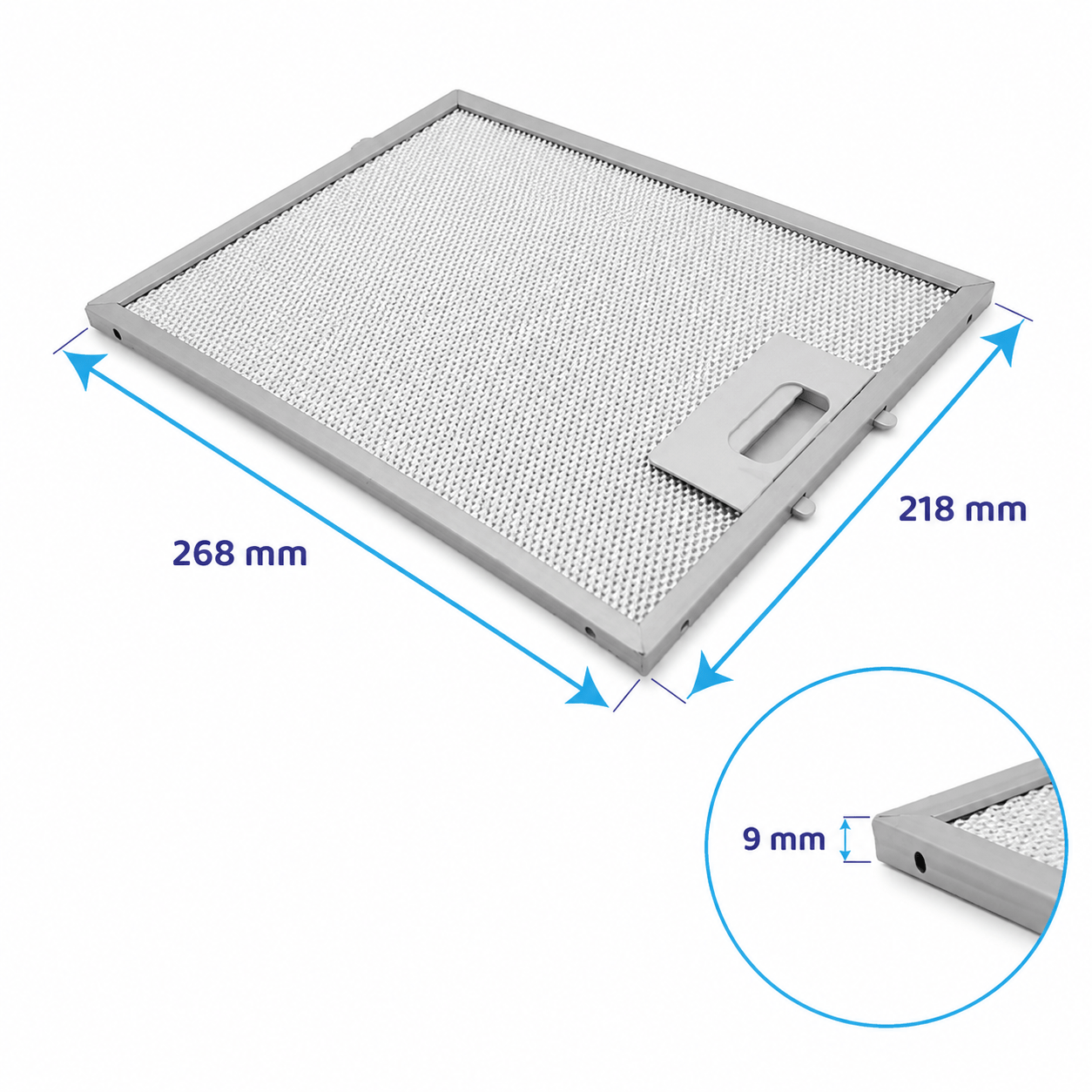 Turboair Metall-Fettfilter 268x218x9mm GF01DD