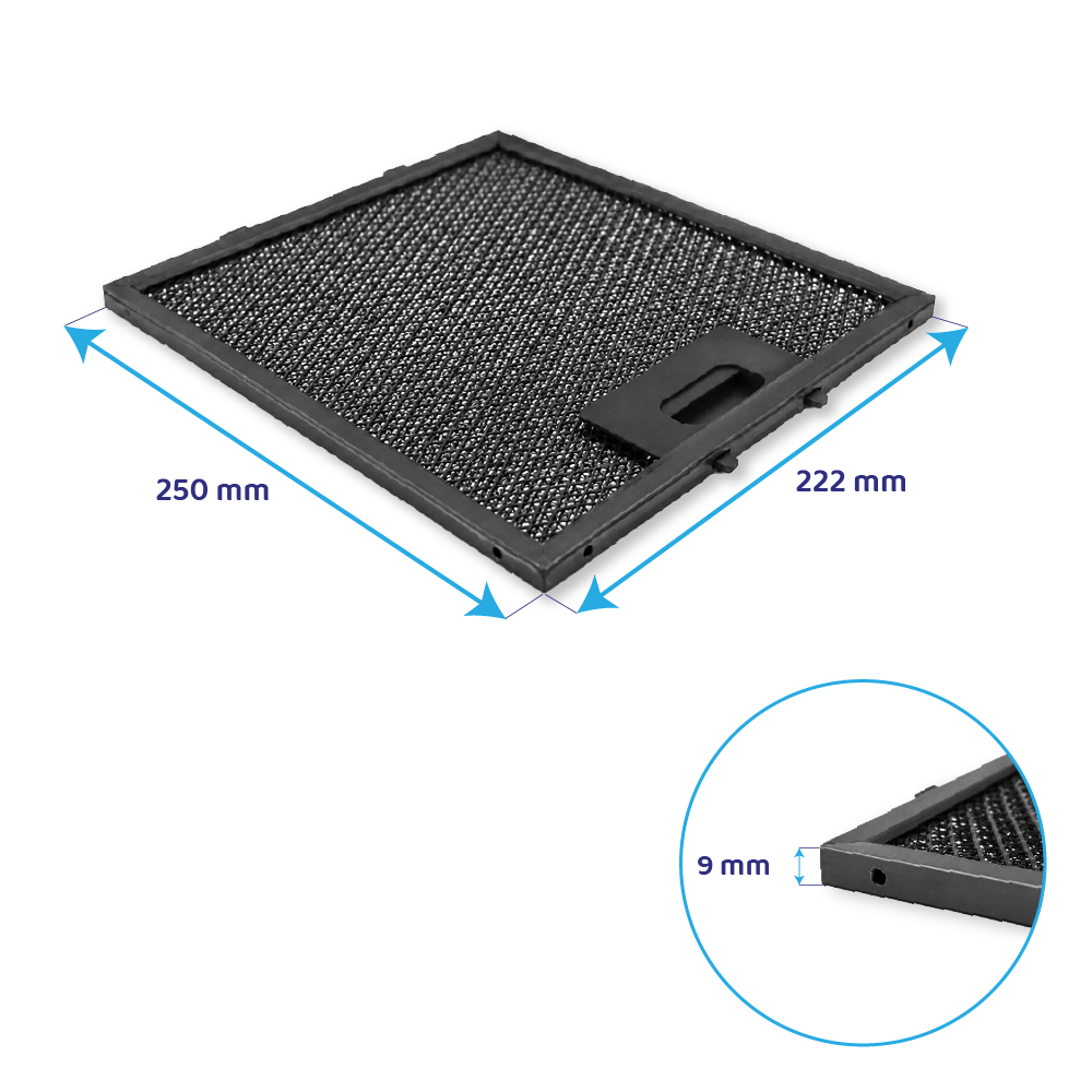 Elica Metall-Fettfilter 250x222x10mm GF06WD