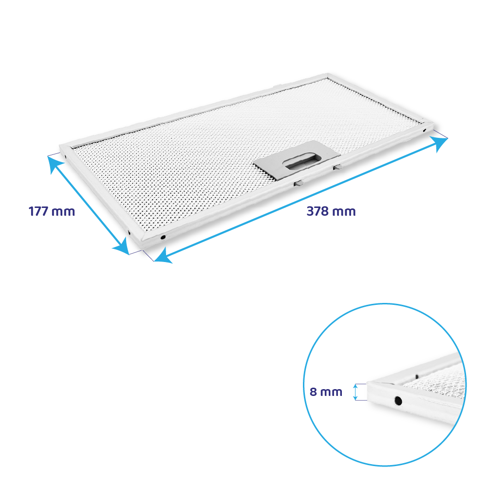 Elica Metall-Fettfilter 177x378x8mm GF09AB