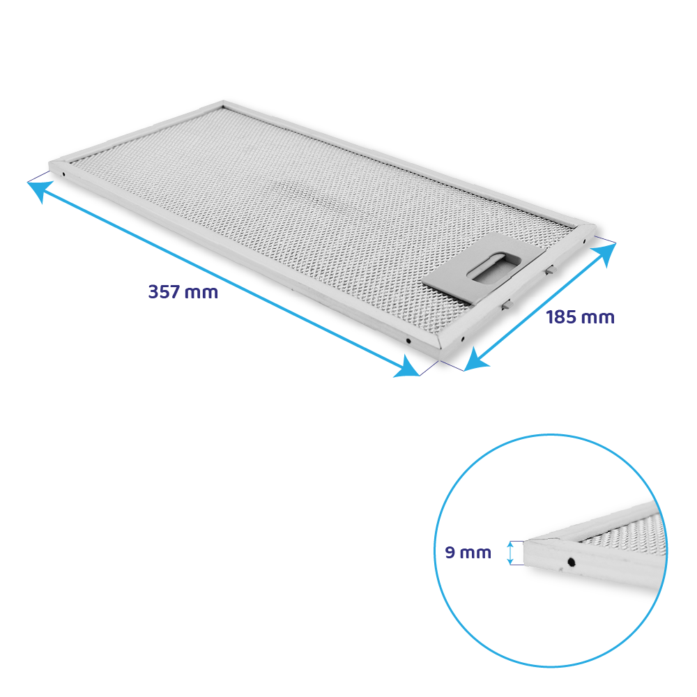 Elica Metall-Fettfilter 185x357mm GRI0025432A