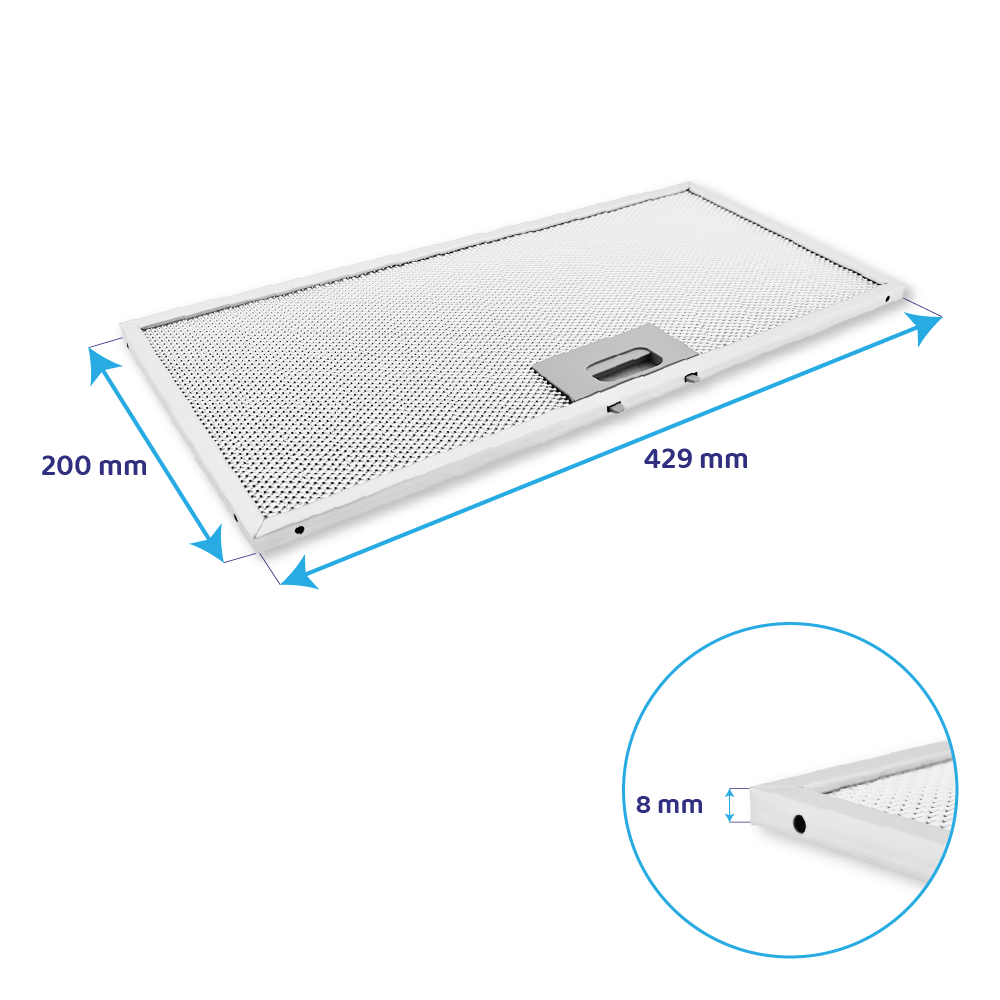 Elica Metall-Fettfilter 200x429mm GRI0088006A