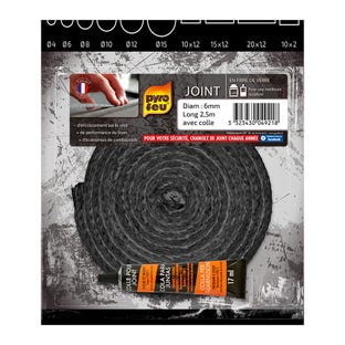 Pyrofeu Ofendichtung Rund 6mm Ø + Kleber