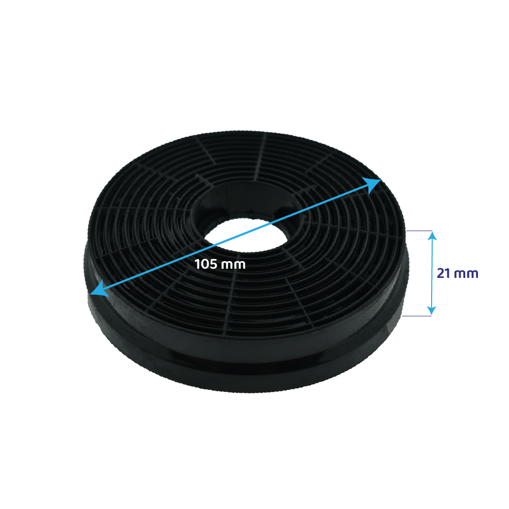 2x Aktivkohlefilter 10,5cm - Für Dunstabzugshauben PROKIRA