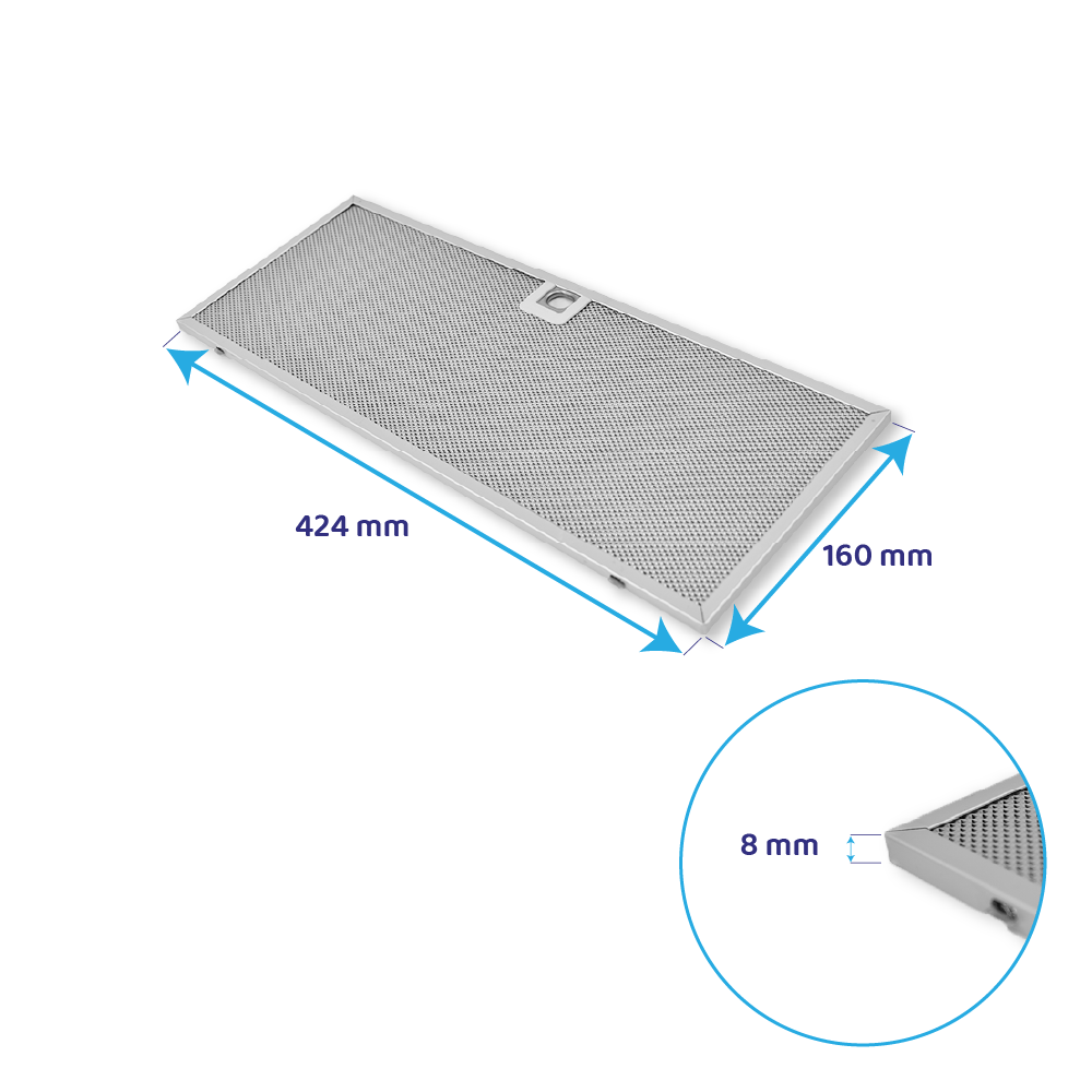 Roblin Metall-Fettfilter 424x159x8mm 133.0061.501 (2St.)