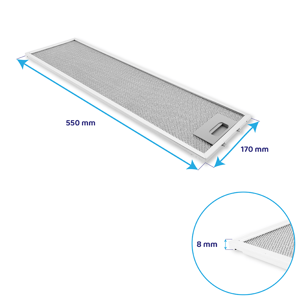 Bauknecht Metall-Fettfilter 550x170mm 480122102186