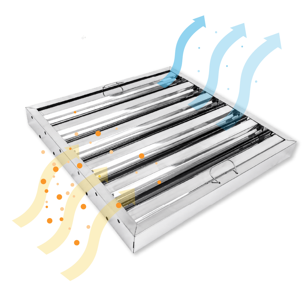 Flammschutzfilter | 499x499x48mm | Type B | Edelstahl | Gastro Abzugshaube