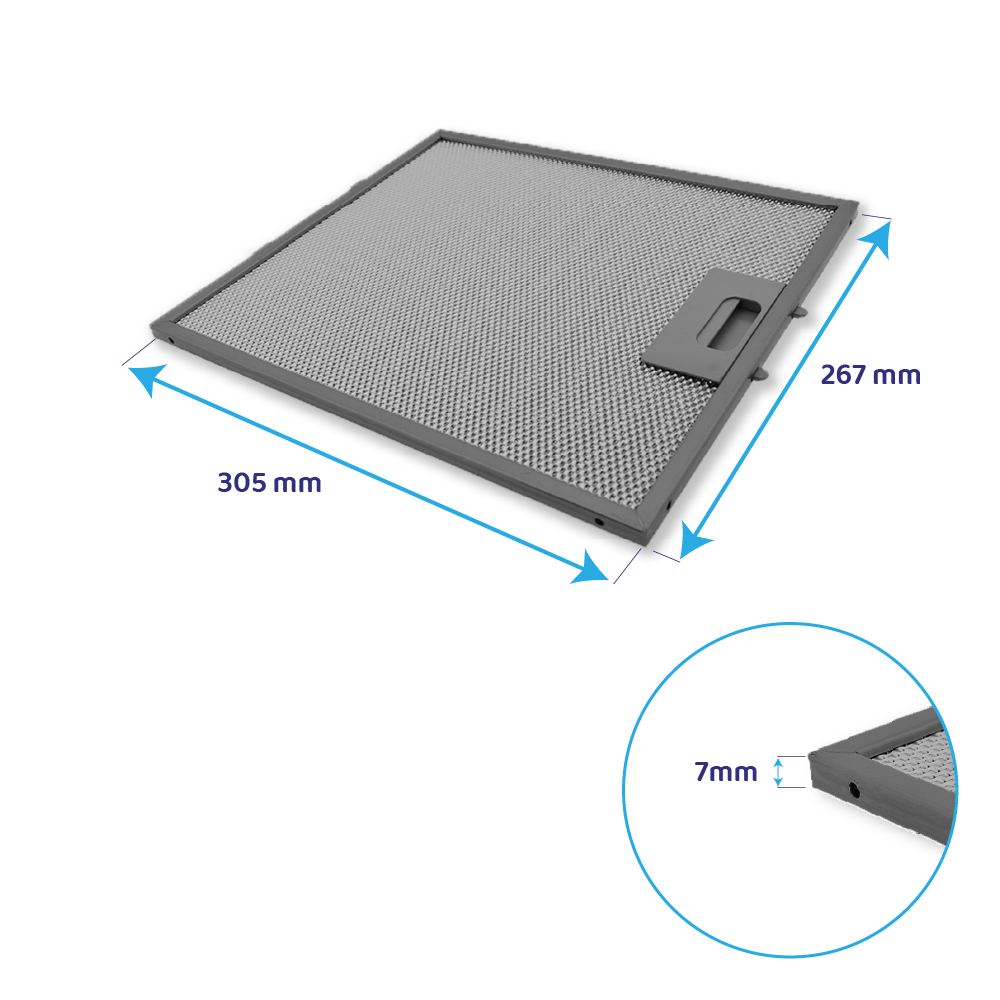 Metall-Fettfilter 305x267mm geeignet für Sauter AS0006526