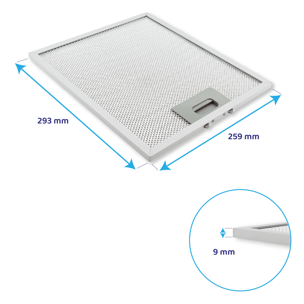 Metall-Fettfilter 259x293mm 10032232 geeignet für Klarstein (2St.)