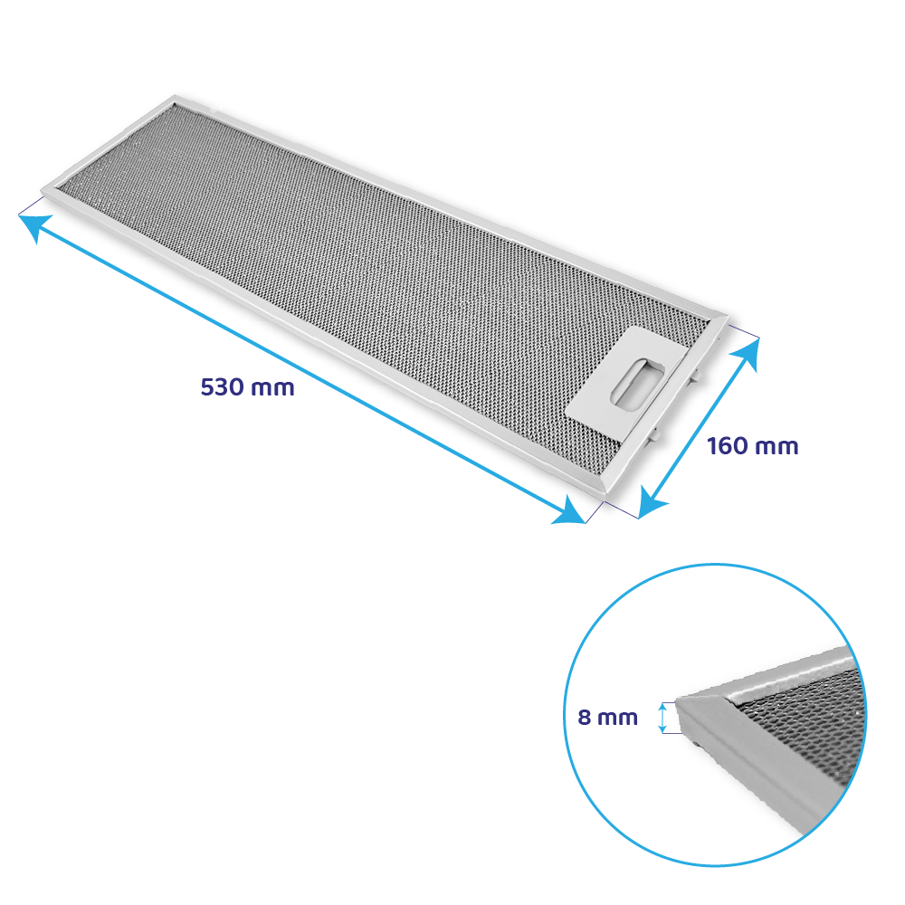 Arthur Martin Metall-Fettfilter 530x160x8mm 50289526001